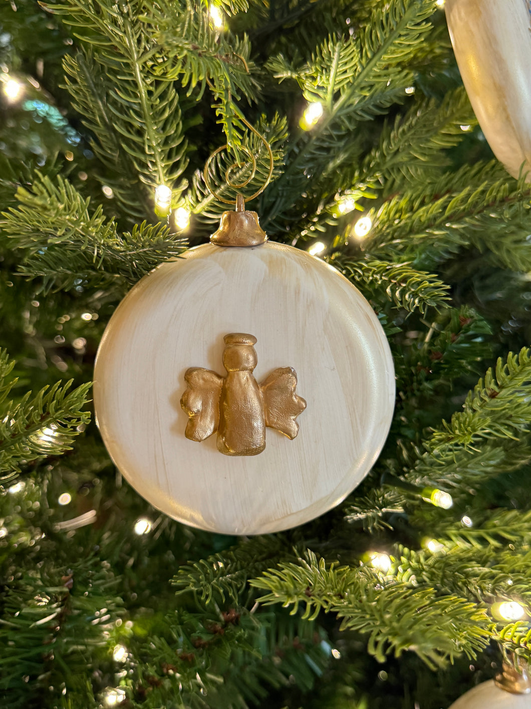 Clay Gold Angel Ornament