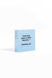 Put a Bow On It - Blue Acrylic Block