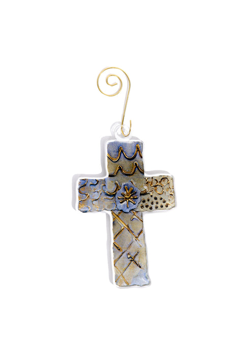 Joy Cross | Acrylic Ornament (Blue)
