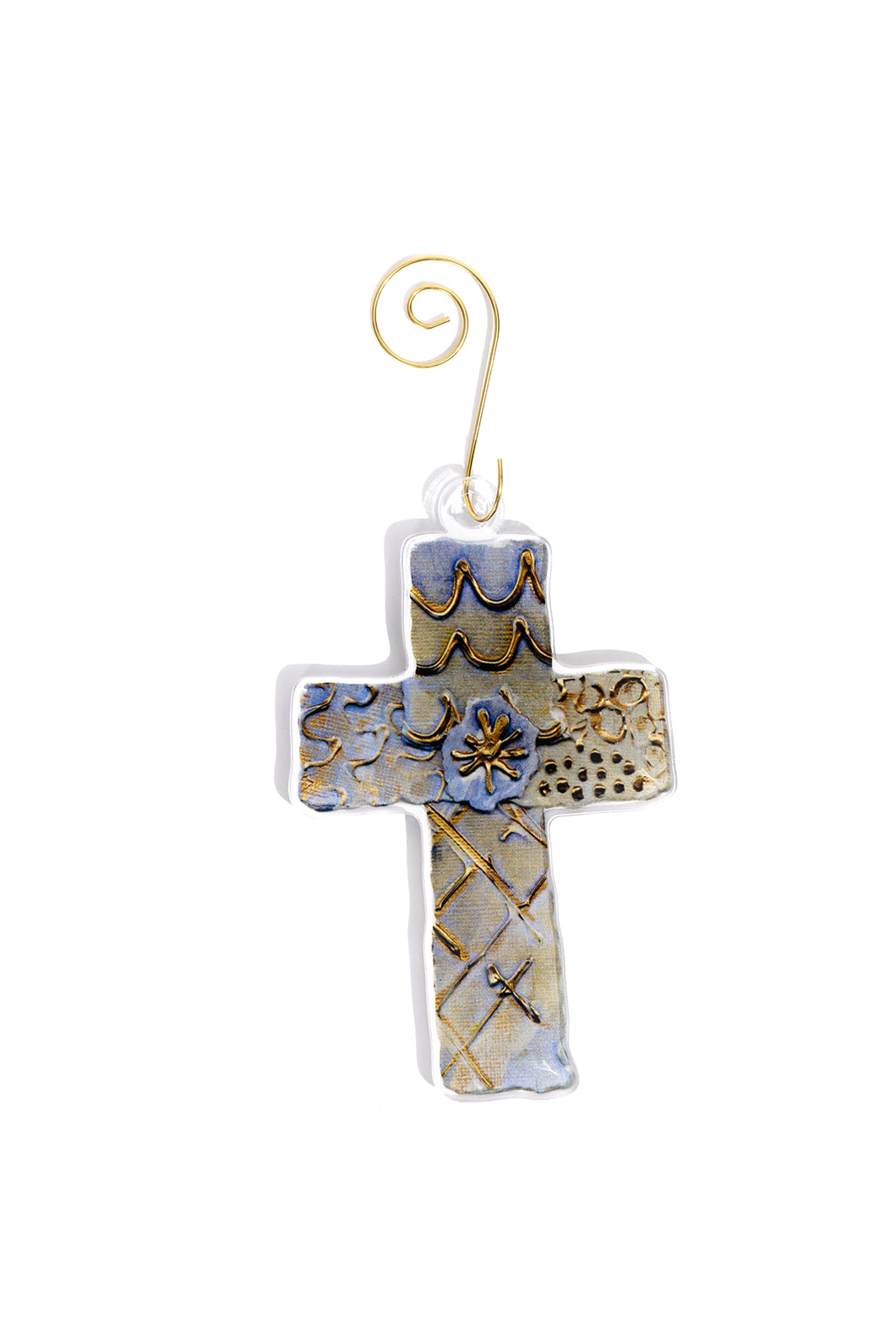 Joy Cross | Acrylic Ornament (Blue)