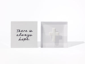 Prayer Cross - White Acrylic Block