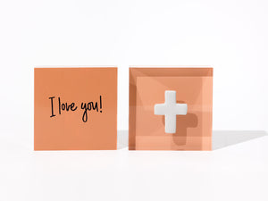 Prayer Cross - Pink Acrylic Block