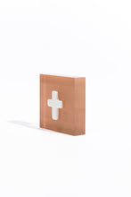 Load image into Gallery viewer, Prayer Cross - Pink Acrylic Block