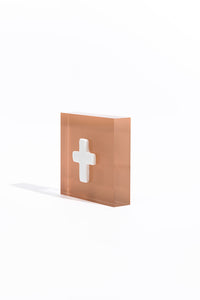 Prayer Cross - Pink Acrylic Block