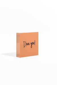 Prayer Cross - Pink Acrylic Block