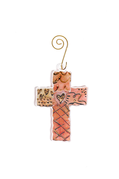 Love Cross | Acrylic Ornament (Pink)